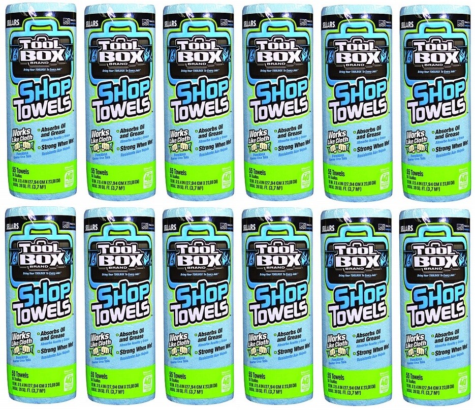 Sellars 5440030 55 Count Disposable Shop Towels – Quantity 12 Rolls