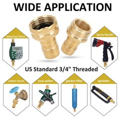 STYDDI Garden Hose Repair Kit, For 3/4″ and 5/8″ Rubber Hose, Brass