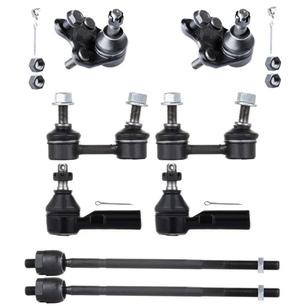 Suspension Kit 8pcs Fits Front Ball Joint Tie Rod Sway Bar Alloy Steel