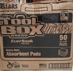 Sellars EverSoak 22851 Heavy‑Duty Absorbent Pads 15″×19″ Gray, 50‑Pack Case