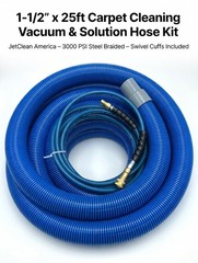 25ft JetClean America Professional Carpet Cleaning Hose Kit with swivel cuffs