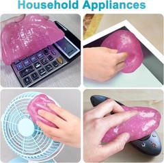 Reusable Pink Car Cleaning Gel Putty for Car Interior, Vents and Keyboards, 2-Pa