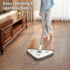 Long Handle Wall Mop & Baseboard Cleaner, 3-in-1 Cleaner White and Gray