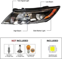 Halogen Front Headlight Headlamps Assembly for 2014 2015 KIA Optima