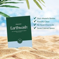 earthwash Laundry Sheets, Ocean Breeze (32 Loads), The 32 Sheets (Pack of 1)