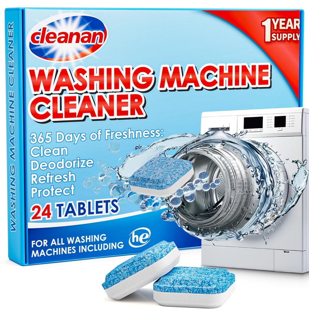 Washing Machine Cleaner Tablets – 24 Pack for Year-Round 24 Count (Pack of 1)