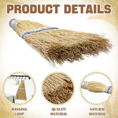 Suclain 2 Pcs 12 Inch Whisk Broom Hand Held Mini Corn Straw Yellow
