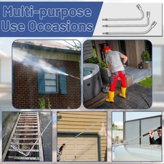 120″ Pressure Washer Extension Wand,2 Pack 60 Inch 120 inches, Sliver
