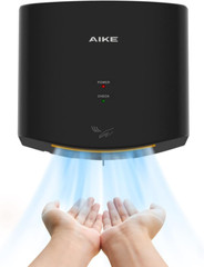 Compact 1400W Air Wiper Hand Dryer 110V – Black Model AK2630 with 2 Pin Plug