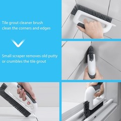 Lumkew Grout Cleaning Brush, V Shape Stiff Cleaner Brush for Black