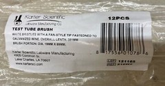 Test Tube Brush 12-pack Soft White Bristles With A Fan Style Tip 19mm X 89mm.