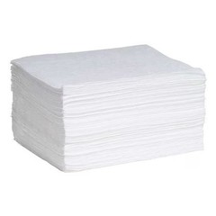 Spilltech-Sorbent Pad, 26 gal, 15 in x 19 in, Oil, White, 100 PK|125795
