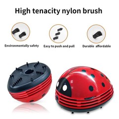 E ECSEM Mini Portable Handheld Cordless Tabletop Crumb Sweeper Desktop Red