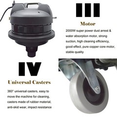 80L Carpet Cleaner Carpet Extractor Upholstery Cleaner 3 in 1 110V 2.7HP