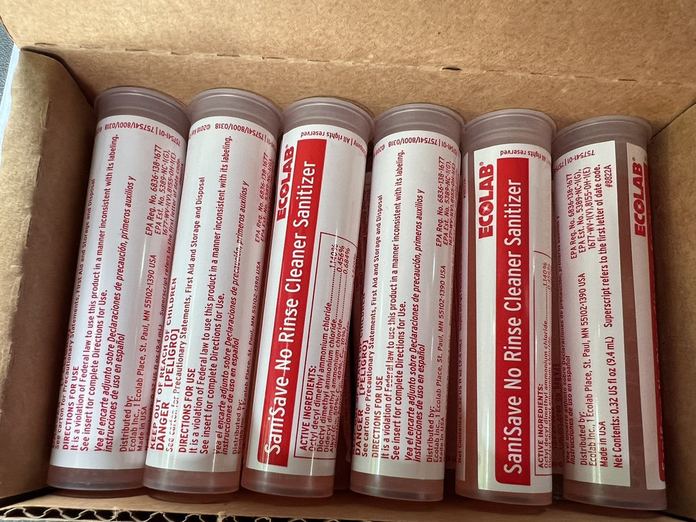 ECOLAB Sani Save No Rinse Cleaner Sanitizer 1110213 0.32oz Each Lot of 12