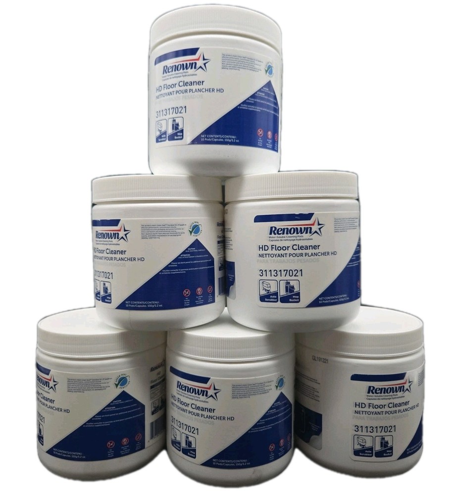 Renown Heavy-Duty Floor Cleaner Pod 150g/5.2 oz LOT OF 6
