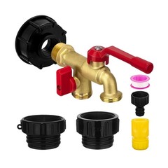 IBC Tote Hose Adapter Dual Outlet Faucets 275-330 Gallon IBC To… FAST USA SHIP