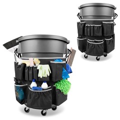 Trash Can Caddy Bag Fit 32-55 Gallon Garbage Bin, Cleaning Caddy Bag with Adj…
