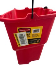 WaveBrake Mop Bucket 4.5 Gal Square Durable Dirty Water Web Molded Plastic Red