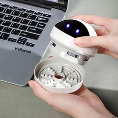 Hallocool Desktop Vacuum Cleaner Mini Desk Portable Dust White
