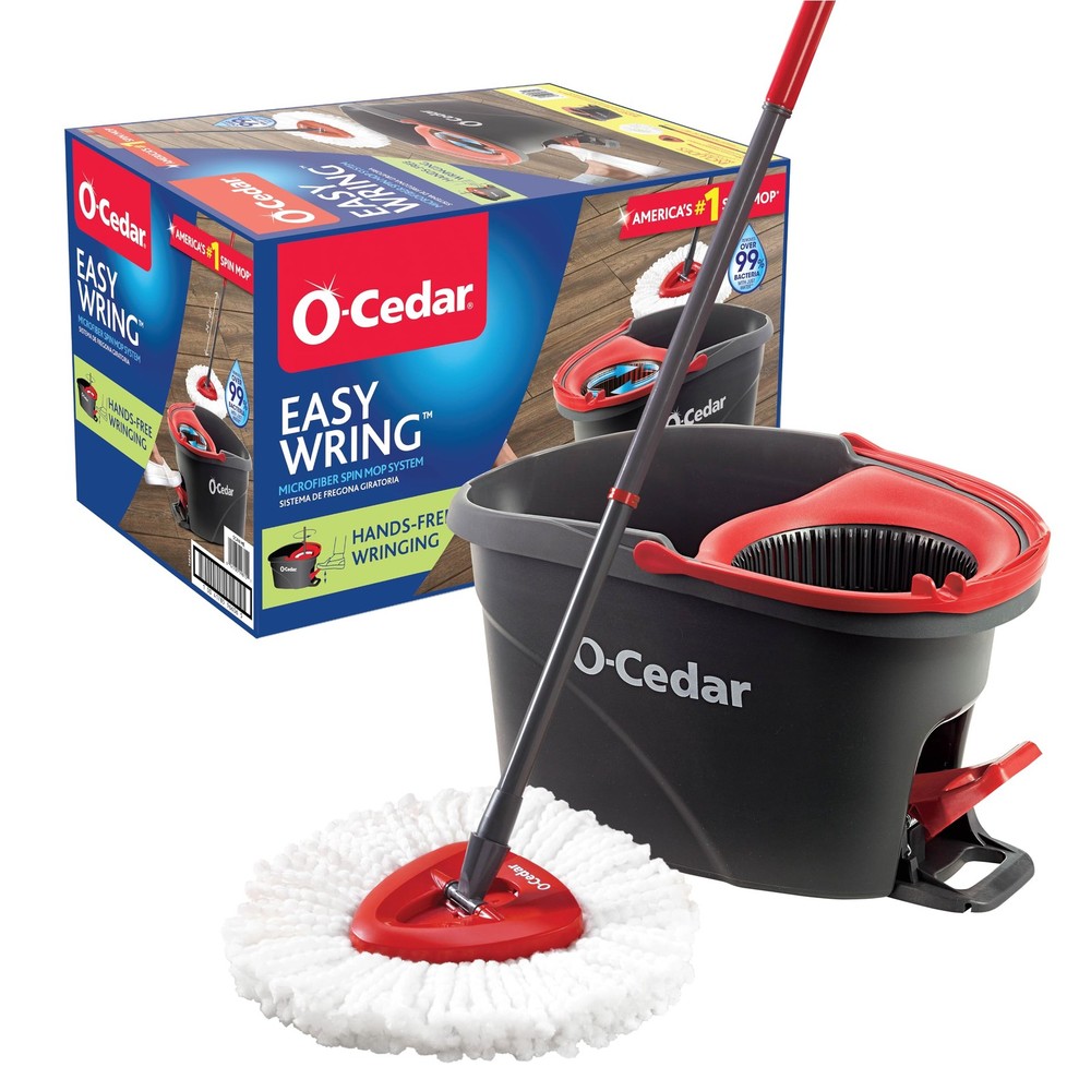 O-Cedar EasyWring Microfiber Spin Mop, Bucket Standard, #1 Easywring System