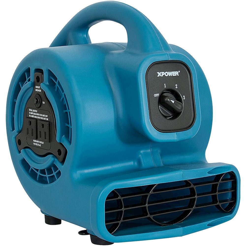 P-80A 600 CFM Multi-Purpose Mini Air Mover, Utility Fan, Dryer, Blower – Blue