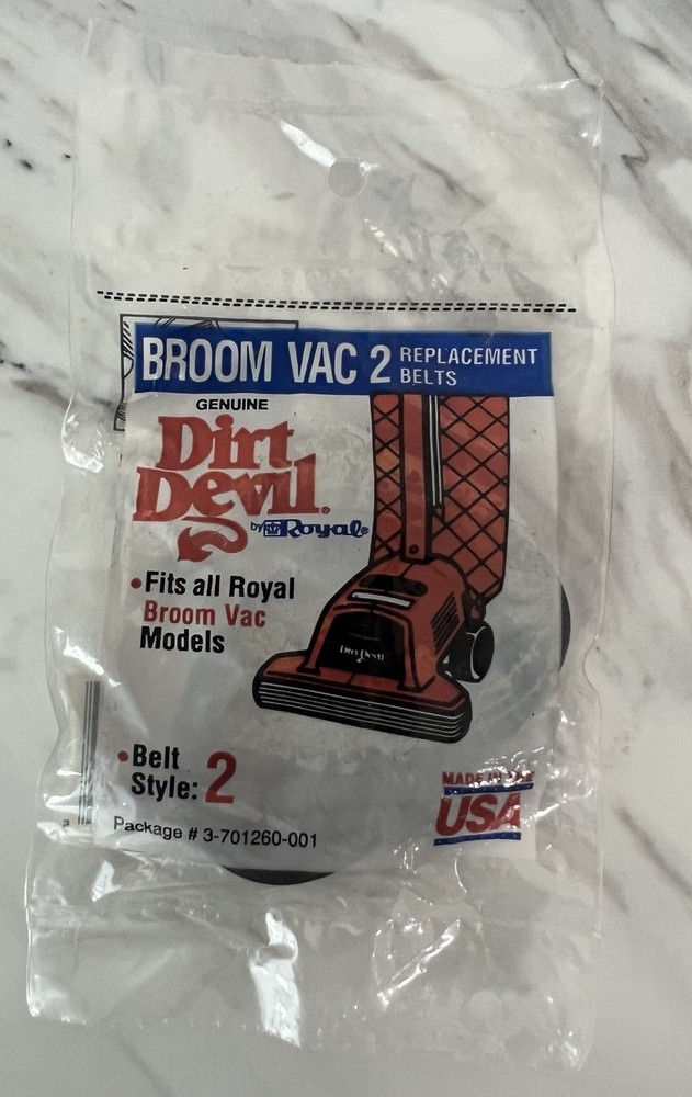 Royal Dirt Devil Broom Vac 2; Replacement Belts Package 3-701260-001 new sealed