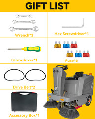 50.4″ Ride-on Floor Sweeper Industrial Machine 26.5 Gallon Dustbin 92600 Sqft/h