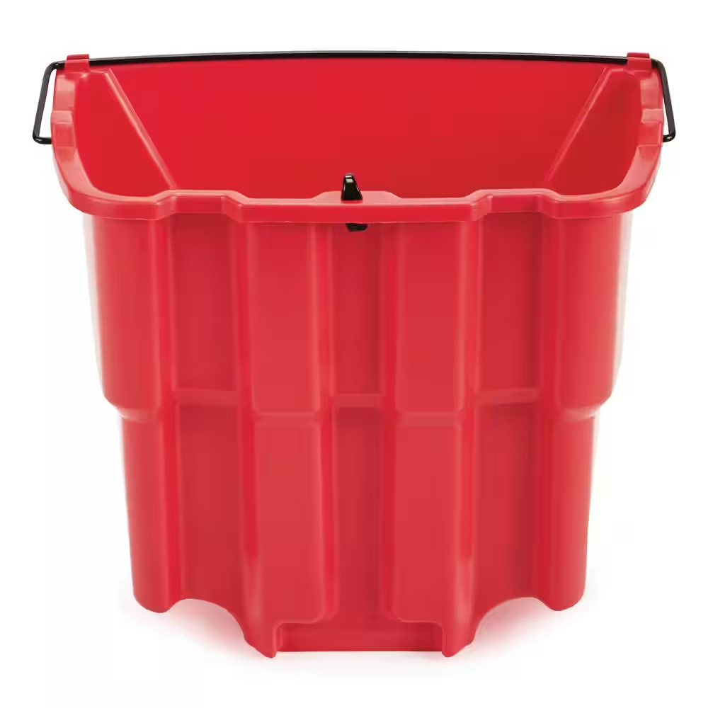 WaveBrake Mop Bucket 4.5 Gal Square Durable Dirty Water Web Molded Plastic Red