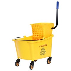 35 Quart Large Capacity Mop Bucket Side Press Cleaning Wringer Trolley