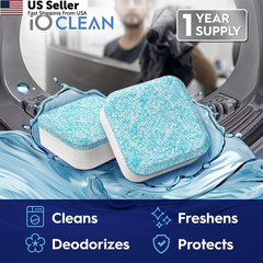 iO CLEAN Washing Machine Cleaner Descaler Tablets, 24 1 Count (Pack of 24)