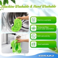 Ashsajkd Reusable Microfiber Wet & Dry Sweeping Mop Pads for Swiffer (4-Pack)