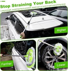 62″ Car Wash Brush Kit Mitt Mop Sponge with Long Handle Chenill Color: A-green