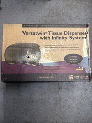 San Jamar R3600TBK VersaTwin Tissue Dispenser Classic Transparent Blk Pearl New