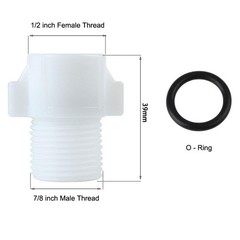 XINSENYUE 7/8” Female Pipe Adapter to 1/2” Male, 1/2″ 1.5 inch long, white