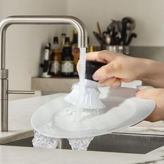 MR.SIGA Dish Scrub Brush, Palm Brush Scrubber with Ergonomic Grip, White