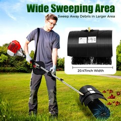 52CC Gas Power Nylon Brush Broom Sweeper Artificial Grass Driveway Turf Clean