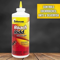 Enforcer Roach Ridd Boric Acid Powder Killer Roach Ant Silverfish Oderless 16 oz
