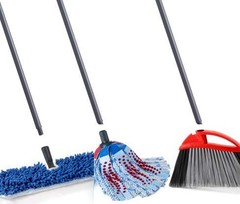 O-Cedar Replacement Handle for Dual-Action Flip Mop, 3 Piece Handle, Red Wood