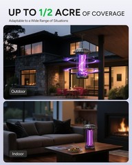 Buzbug Led Bug Zapper Indoor Outdoor Up To 50000 Hours Lifespan Lamps 6.5 Ft