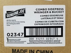 Genuine Joe 35 QT Side Press Mop Bucket Wringer Combo- Casters – 21″ x 16″ x 14″