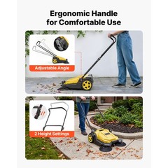 Uimoso Manual Push Floor Sweeper with 25.6″ Cleaning Width