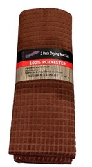 2-Pack Microfiber Dish Drying Mats by Dependable Industries 20″x15″, Brown