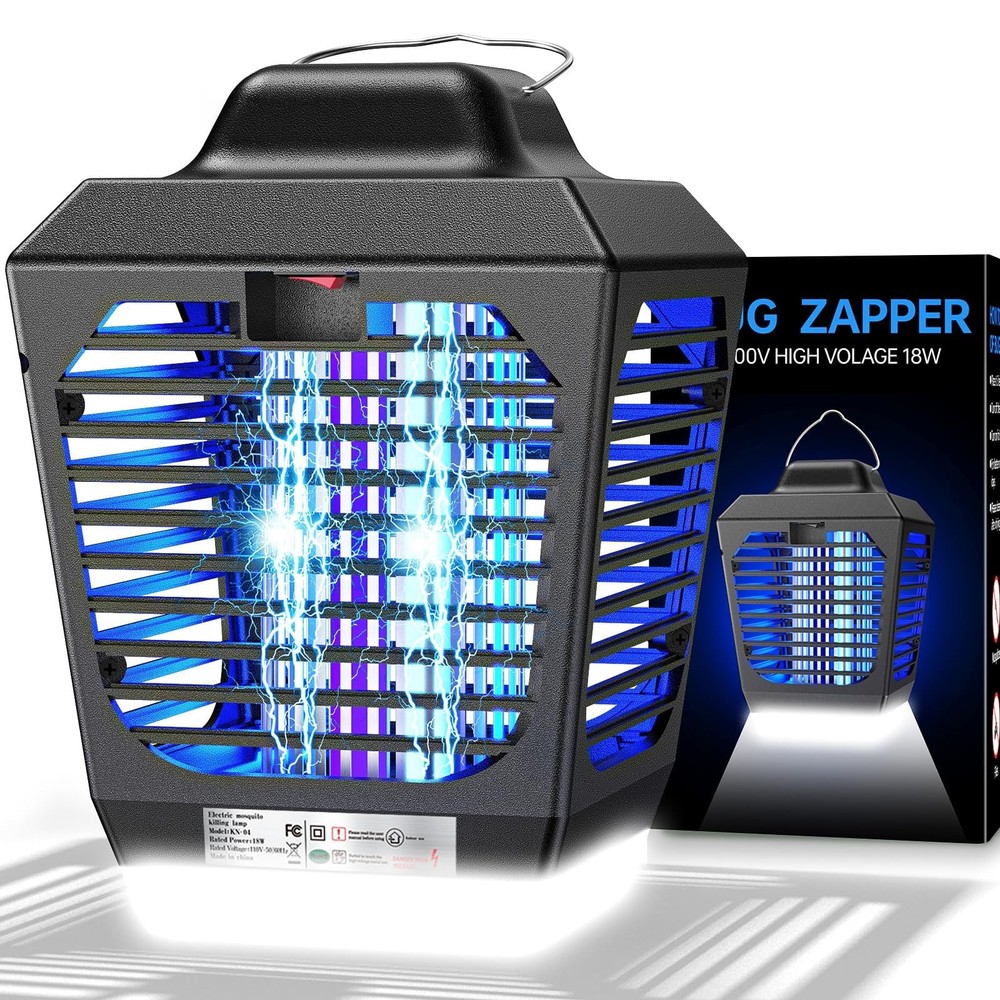 New Fi Bug Zapper Waterproof Electric Plug-in Indoor Outdoor ABS Blue