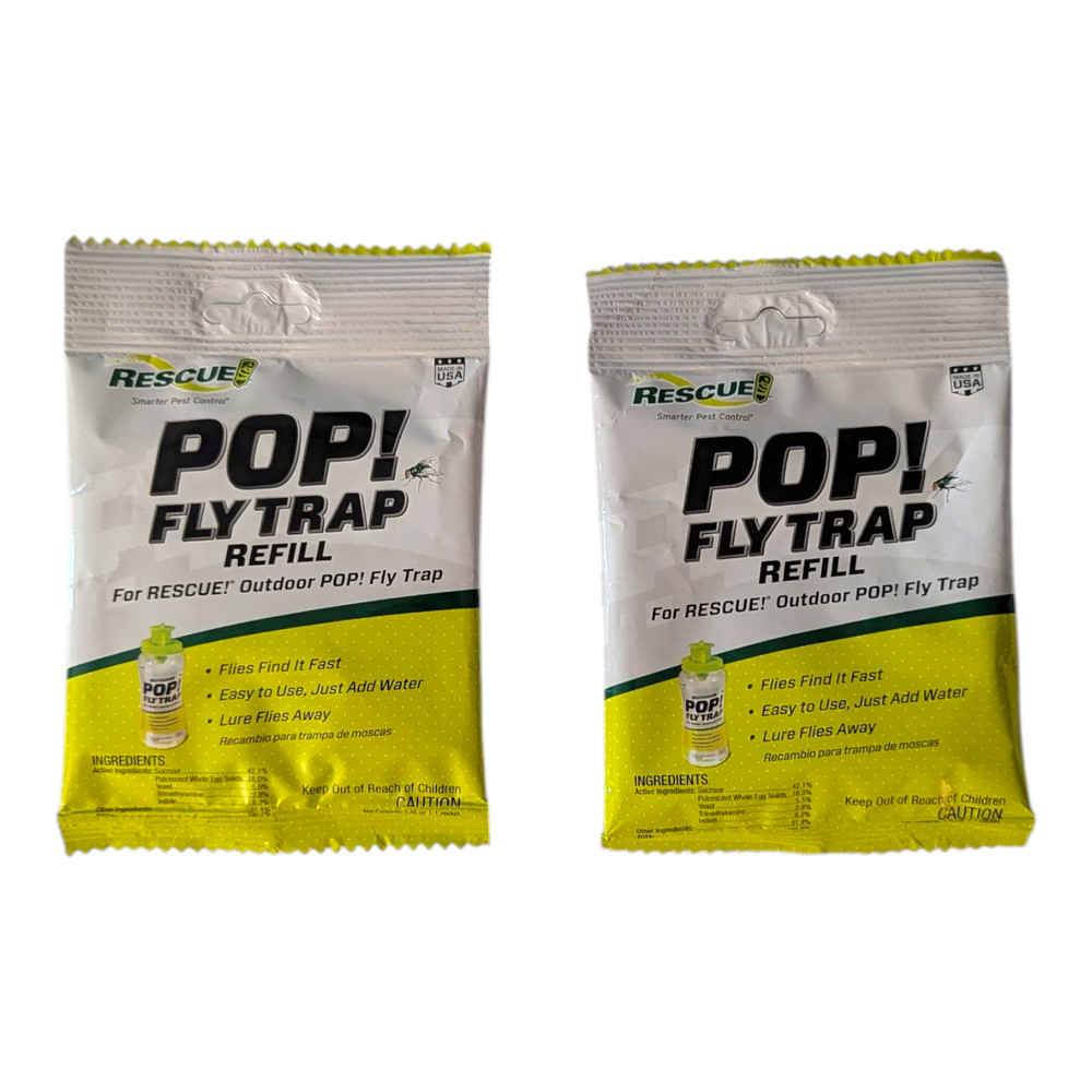 POP! Fly Trap Refill For RESCUE! Outdoor Fly Trap Lot of 2 Brand NEW Sealed