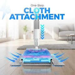 CleanMattix – FlexiClamp Sweep & Mop Kit – Compatible with Swiffer White
