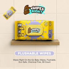 Flushable Wipes – Adult Cleaning Wipes for Sensitive Skin – Portable Travel Pack