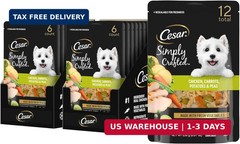 Cesar Simply Crafted Adult Wet Dog Food Toppers for Dry Food, Wet Food for Dogs,