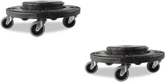 Brute Twist on/Off Round Dolly, Black, Use with BRUTE Trash Can, Pack of 2