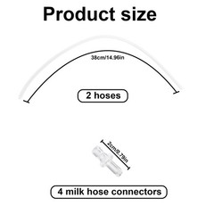 2 Pcs Milk Tubes Hoses with 4 Connectors, 14.96in Silicone M, Transparent